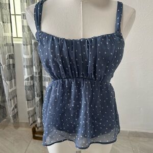 Abercrombie & Fitch Navy Polka Dot Blouse